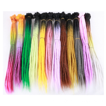 Colored Synthetic Hair Extensions Dreadlocks Blonde Purple Blue 20 inch Hand Made Hip hop Style Crochet Braiding Ombre